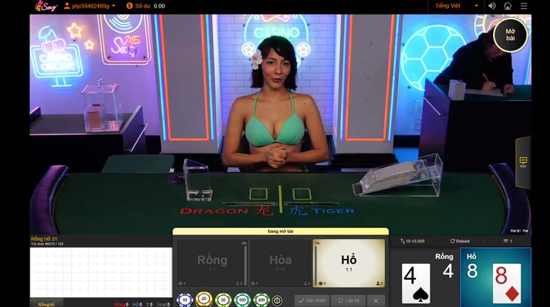 Rồng Hổ EV88 2 Giao diện Rồng Hổ Livestream